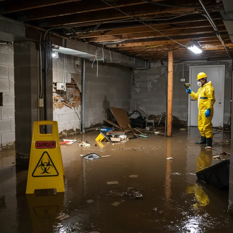 Flooded Basement Electrical Hazard in Eudora, KS Property