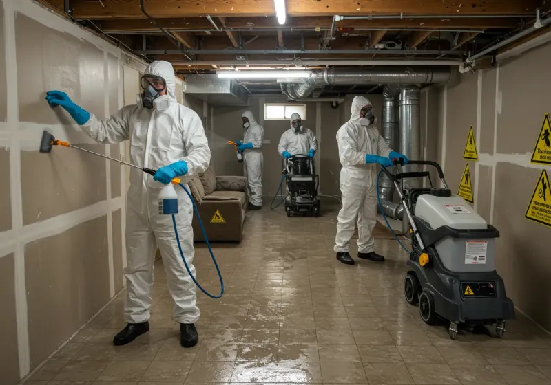 Basement Moisture Removal and Structural Drying process in Eudora, KS